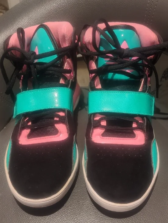 Adidas Originals High Top Sneakers Teal Pink Black Women’s 8.5 Retro Y2K - Picture 7 of 8
